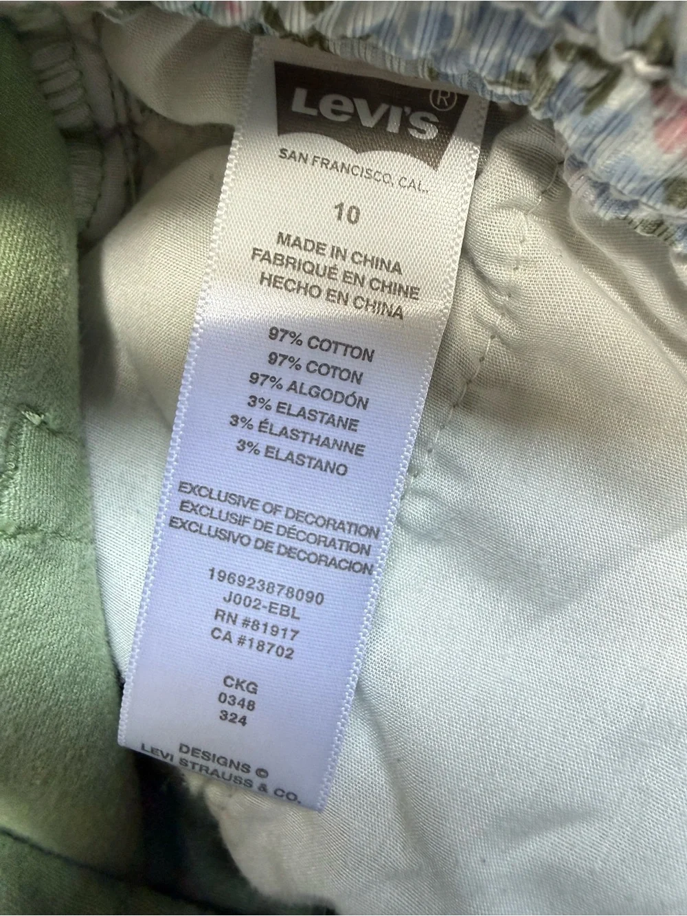 Levis Girls kids Joggers Size 10 green